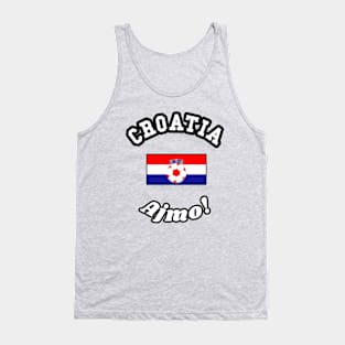 ⚽ Croatia Soccer, Zastava Hrvatske Flag, Ajmo! Team Spirit Tank Top